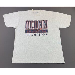 Vintage 1994 Uconn Huskies Big East Champions Basketball Grey XL NCAA Rare Promo